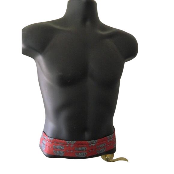Vintage Silk Cummerbund, Red Paisley Cummerbund from Jos A Bank - Picture 3 of 6